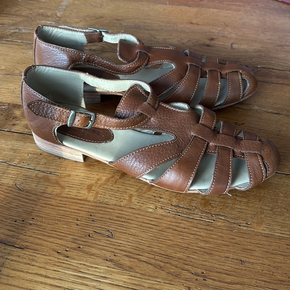 Wolverine 1883 Freida Sandals Women’s Tan Leather Fisherman Style w/ Box Size 9 - Picture 4 of 13